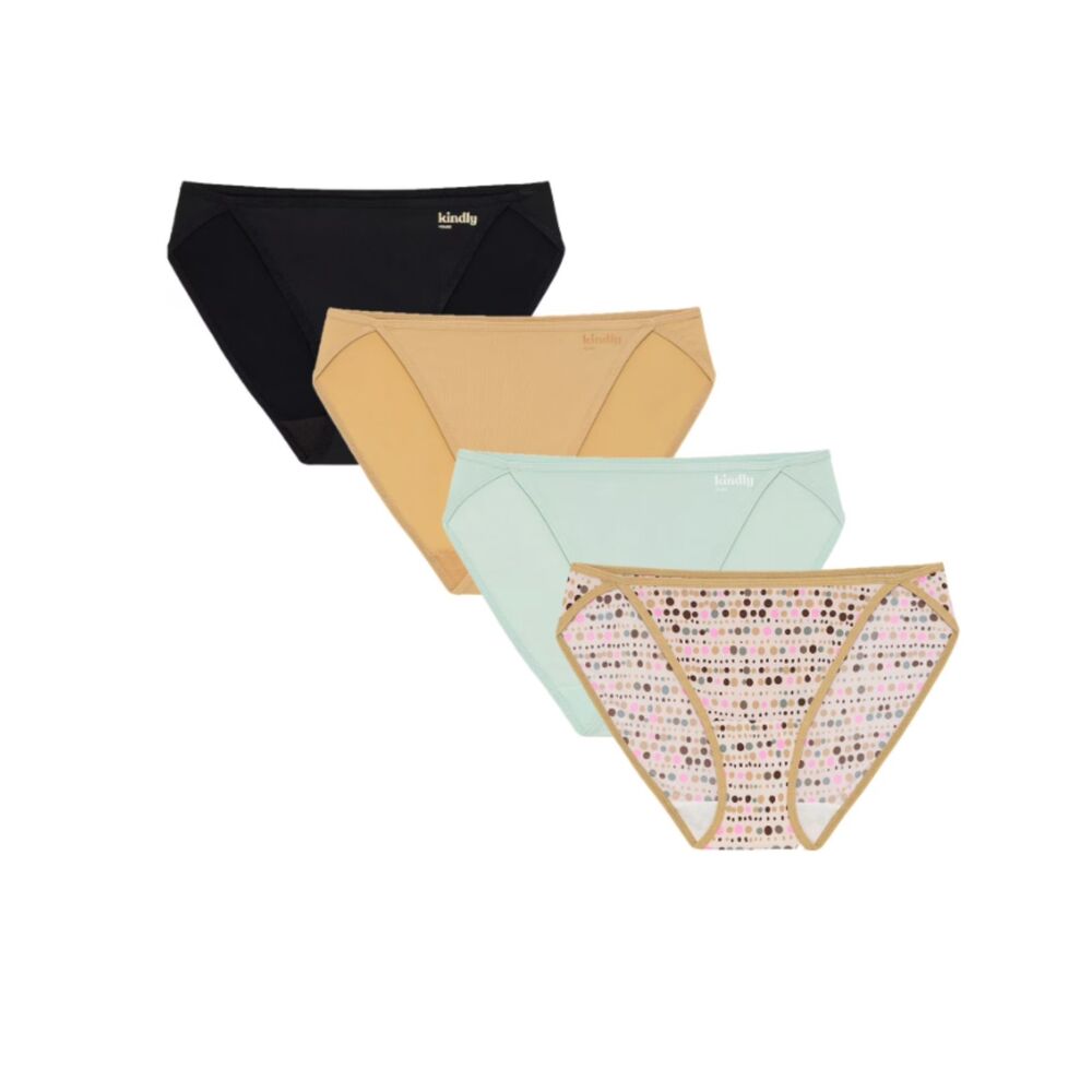 Kindly Yours Women’s So Comfy Micro High Leg Bikini Underwear, 4-Pack